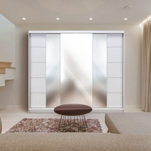 Klizni plakar DAVOS VIII sa ogledalom 250 Beli