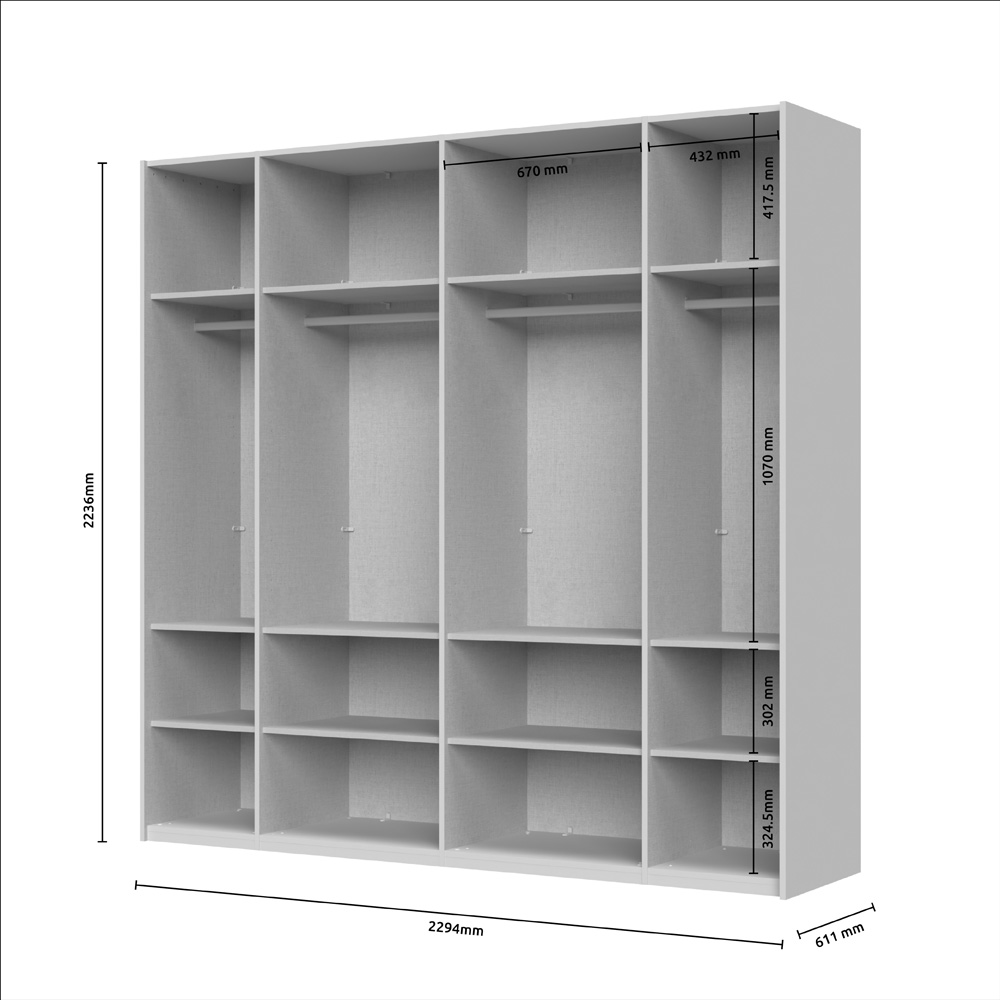 KLIZNI PLAKAR SA OGLEDALOM PK231-OG/OP - Slika 2